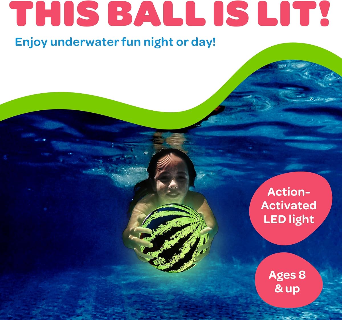 Lit 9″ + 9″ Pool Football — view 2