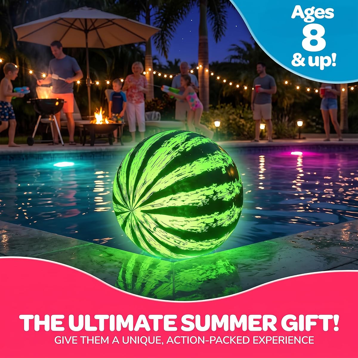 Watermelon Ball Lit 9″ — view 5